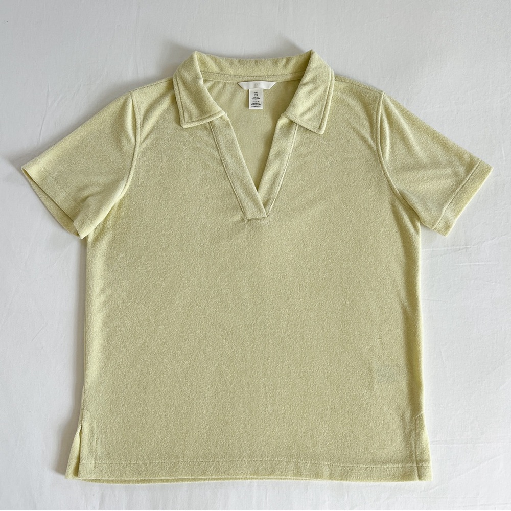H&M Terry Polo Shirt | Yellow | Size S | GUC